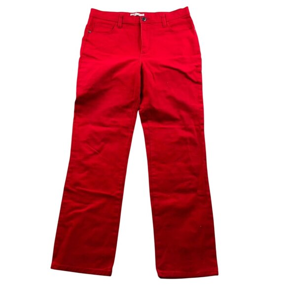 Lee Womens Pants Size 31 Measured Straight Leg Classic Red Twill Travel Casual - Picture 1 of 11